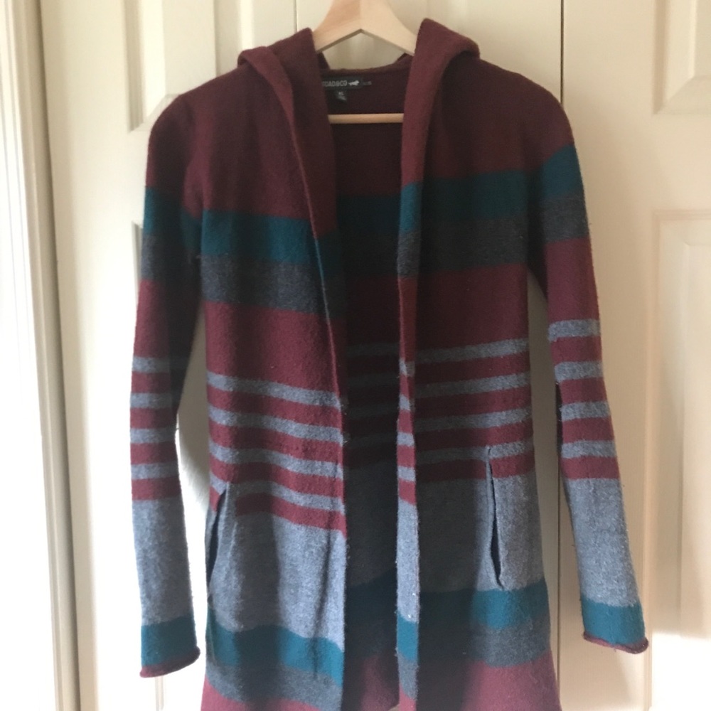 100% merino wool cardigan with hood and pockets XS